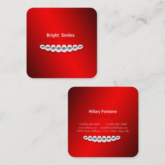 Orthodontiste Carte de visite orthodontique (Devant / Derrière)