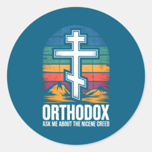 Orthodox Christian Ask Me About The Nicene Creed Classic Round Sticker
