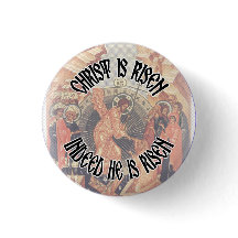 Orthodox Christian Christ is Risen Small Button