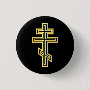 Orthodox Christian Cross 1 Inch Round Button