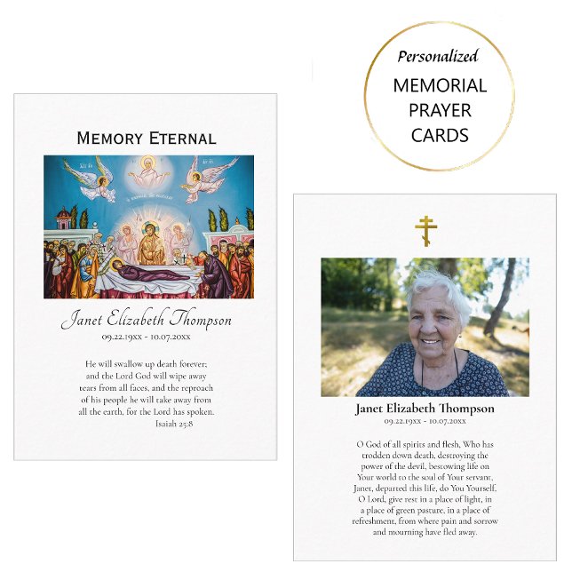 Orthodox Christian Photo Funeral Prayer Card (Creator Uploaded)