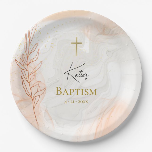 Orthodox Christian Waters of Light Baptism  Paper Plate (Front)