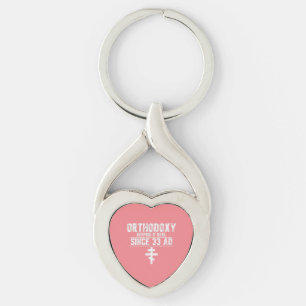 Orthodox church l Cross l Funny Saying l Pink, Keychain