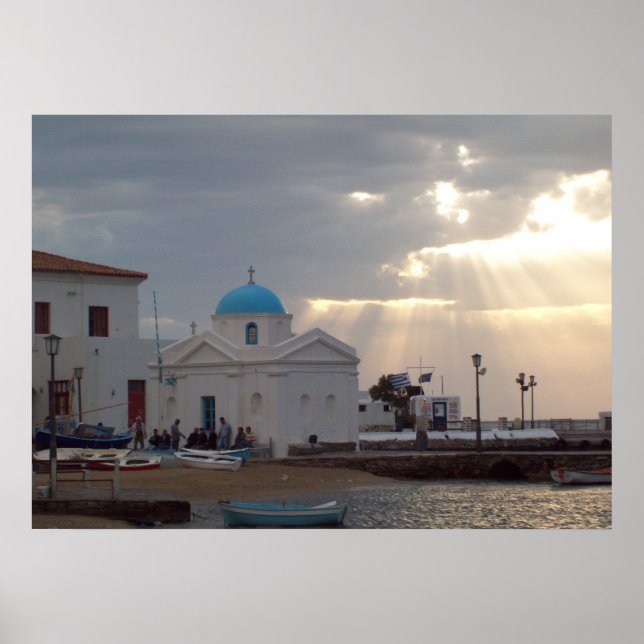 Orthodox Church Mykonos Island Greece Poster (Front)