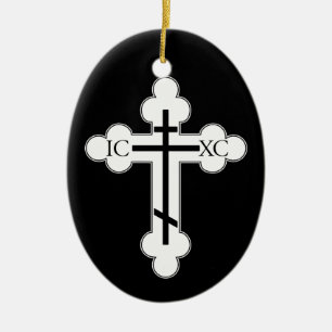 Orthodox cross ceramic ornament