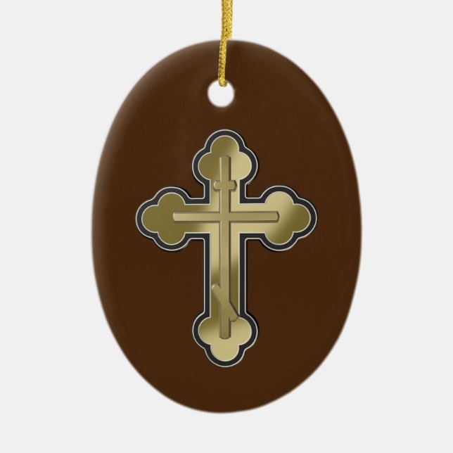 Orthodox cross ceramic ornament (Front)