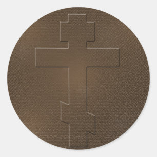 Orthodox cross classic round sticker