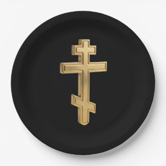 Orthodox cross paper plate