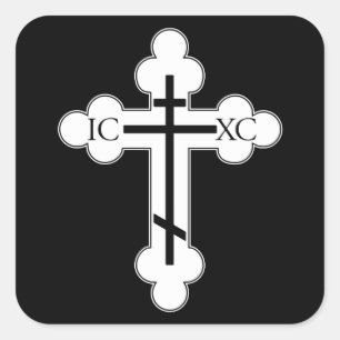 Orthodox cross square sticker