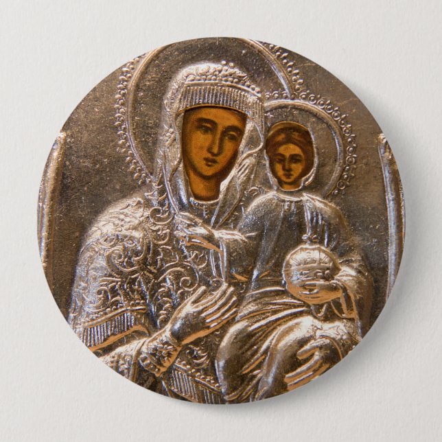 Orthodox icon 4 inch round button (Front)