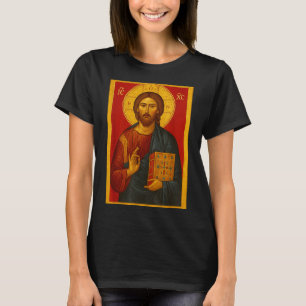 Orthodox Icon Of Jesus Christ Pantocrator  T-Shirt