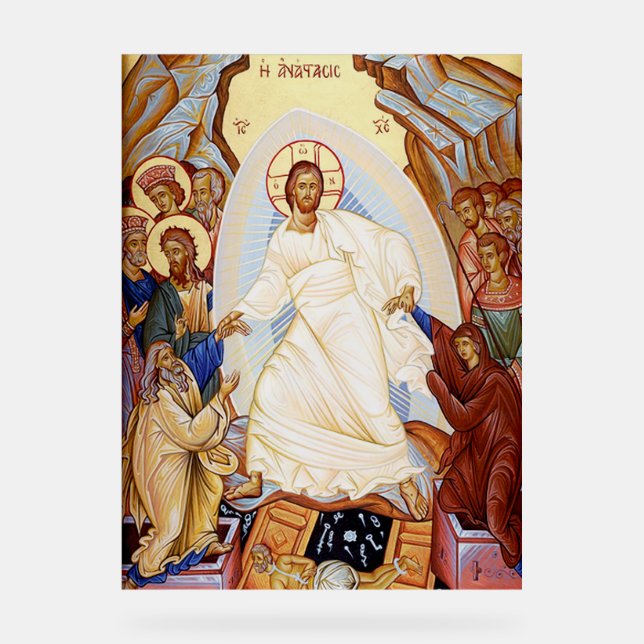 Orthodox Icon of the Anastasis Resurrection Acrylic Sign (Front)
