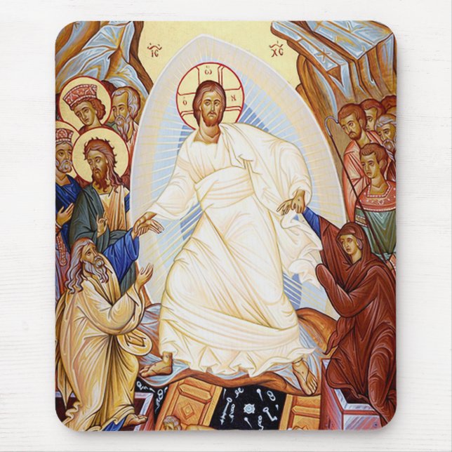 Orthodox Icon of the Anastasis Resurrection Mouse Pad (Front)
