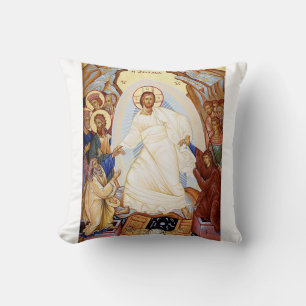 Orthodox Icon of the Anastasis Resurrection Throw Pillow