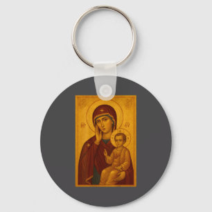 Orthodox Icon Of Theotokos And Baby Jesus Christ  Keychain