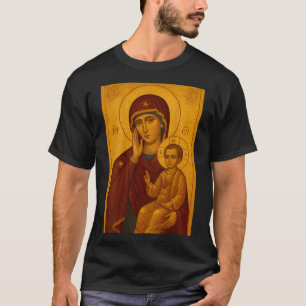 Orthodox Icon Of Theotokos And Baby Jesus Christ  T-Shirt