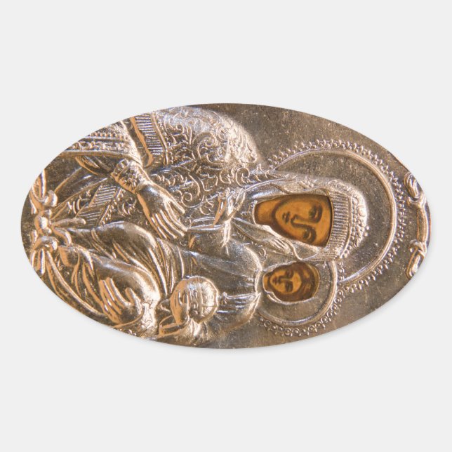 Orthodox icon oval sticker (Front)
