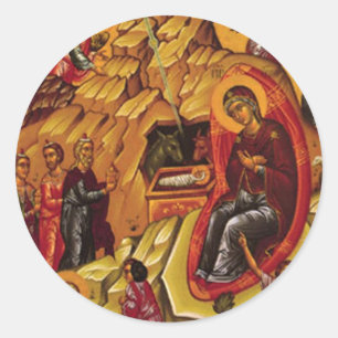 Orthodox Nativity Classic Round Sticker