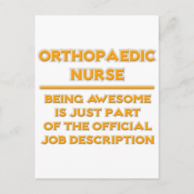 Orthopaedic Nurse ..  Job Description Postcard (Front)
