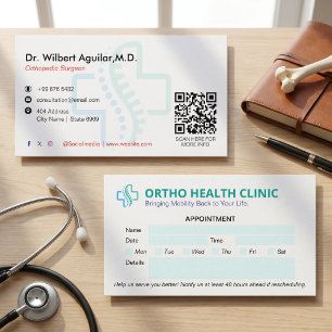 Orthopedic Clinic Business Clean Appointment Card