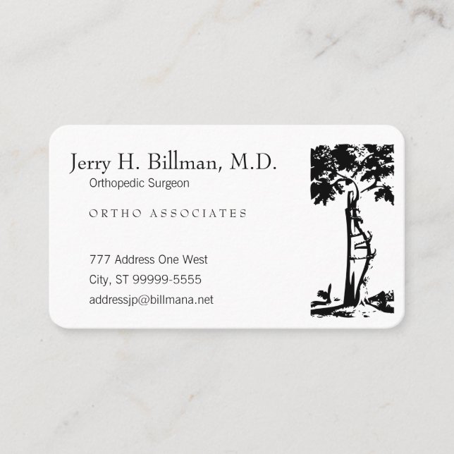 Orthopedic Crooked Tree Business Card (Front)
