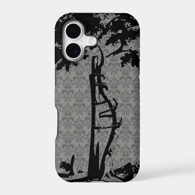 Orthopedic Crooked Tree on Grey Damask (Back)