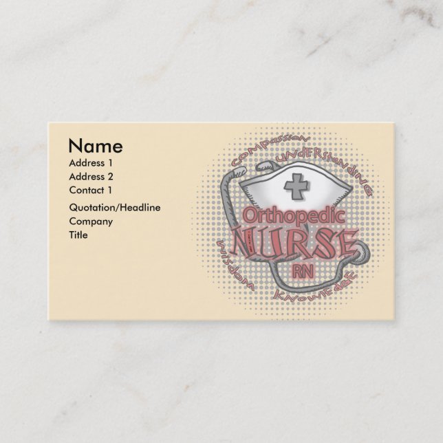 Orthopedic Nurse Axiom Business Card (Front)