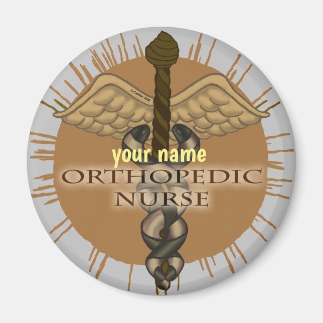 Orthopedic Nurse Caduceus magnet  (Front)