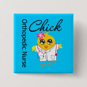 Orthopedic Nurse Chick v2 2 Inch Square Button