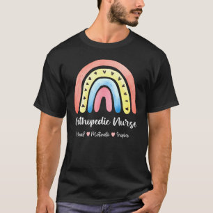 Orthopedic Nurse Heal Motivate Inspire Boho Rainbo T-Shirt