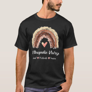 Orthopedic Nurse Heal Motivate Inspire Boho Rainbo T-Shirt