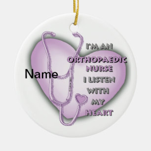 Orthopedic Nurse Purple Heart Ceramic Ornament