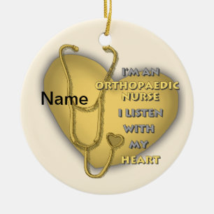 Orthopedic Nurse Yellow Heart Ceramic Ornament