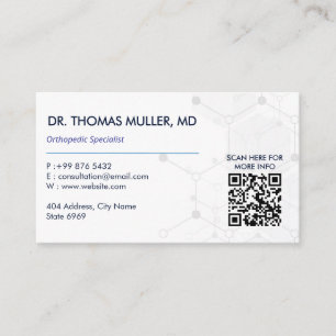 Orthopedic Recovery Business   White Barcode Business Card