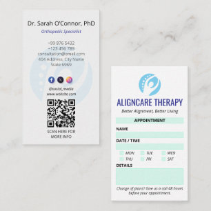 Orthopedic Rehab Clinic   Modern Appointment Business Card
