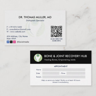 Orthopedic Specialis Business   Modern Appointment Business Card