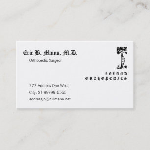 Orthopedic Surgeon Crooked Tree Cloister Business Card