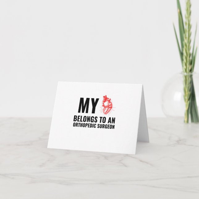 Orthopedic surgeon funny heart holiday card (Front)