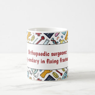 Orthopedic surgeon medical pun doctor pattern gift coffee mug