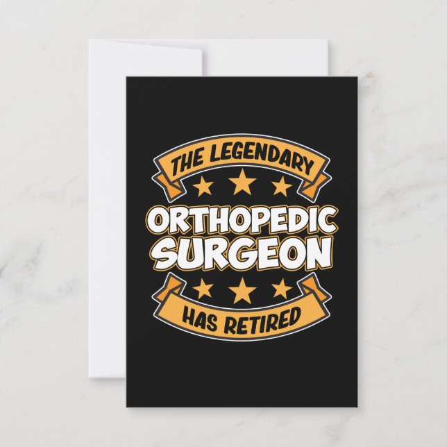 Orthopedic Surgeon Retirement Surgery Medical Doct RSVP Card (Front)