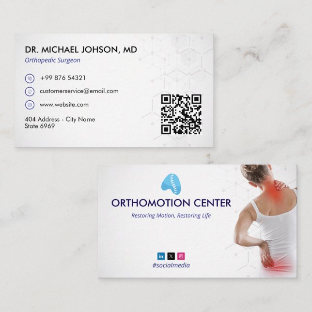 Orthopedic Therapy | Minimalist White Business Card (Front/Back)