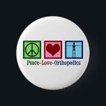 Orthopedist Peace Love Orthopedics Office 2 Inch Round Button<br><div class="desc">Peace Love Orthopedics. A cute Christmas gift for an orthopaedic surgeon or orthopedist who works with the musculoskeletal system and patients who need shoulder and hip surgery. A peace sign,  heart,  and a skeleton.</div>