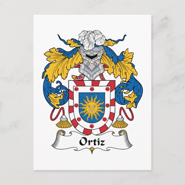Ortiz Family Crest Postcard (Front)