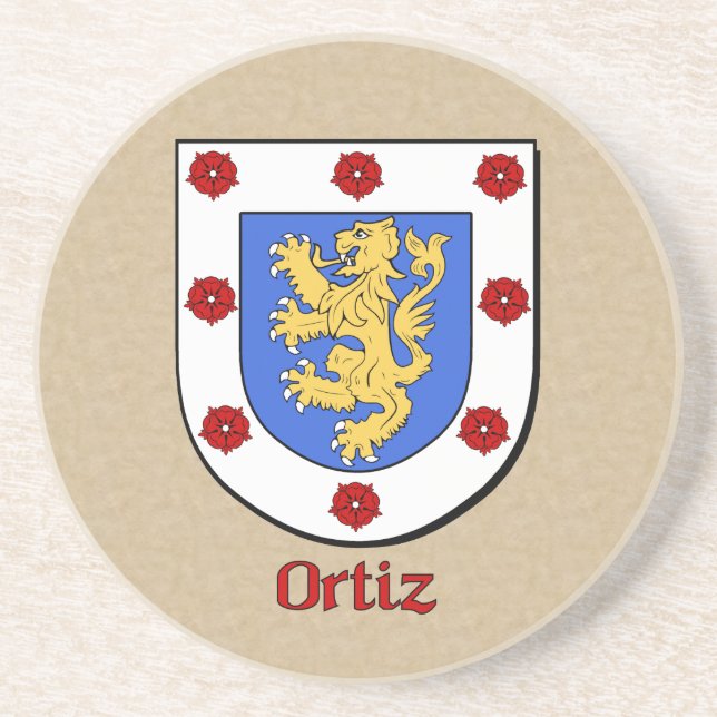 Ortiz Heraldic Shield Coaster (Front)