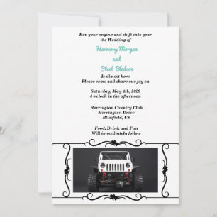 ORV Black & White GP Off Road 4X4 Wedding Invitation