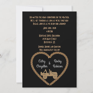 ORV GP Off Road ORV Names in Heart Wedding Invitation