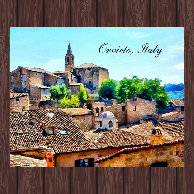 Orvieto Italy Hillside with Orvieto Italy Text Poster (Creator Uploaded)