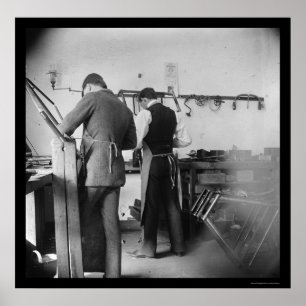 Orville Wright in the Wright Bicycle Shop 1897 Poster