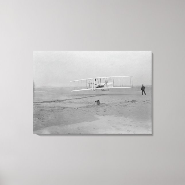 Orville Wright on First Flight at 120 feet Canvas Print (Front)