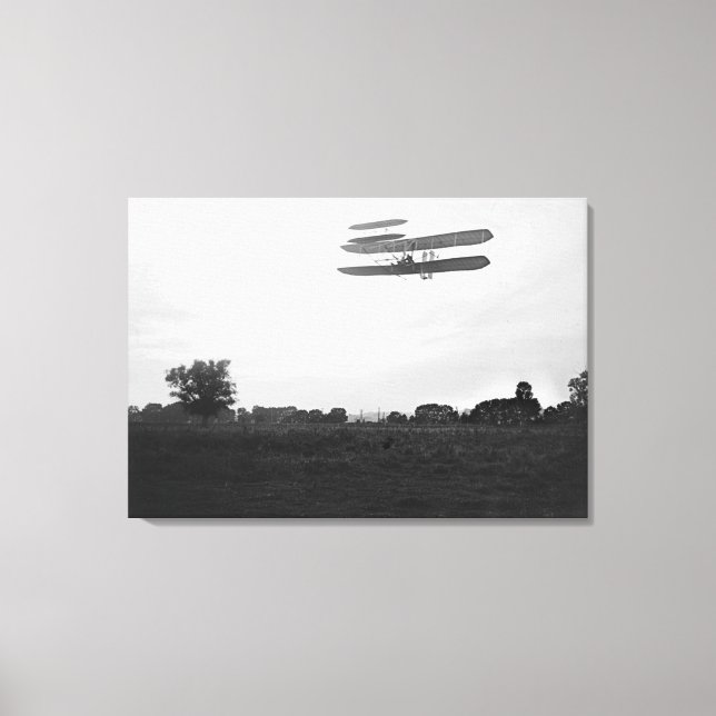 Orville Wright on Flight 41 at 60 foot high Canvas Print (Front)